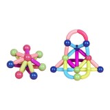 Piese Magnetice pentru Copii, Flippy, Set din 138 de Piese de diferite Culori, Constructor Magnetic cu Posibilitatea de a Construii forme Nelimitate,