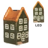 Casuta Craciun ceramica multicolora cu led 4x4x8 cm