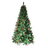 Brad Artificial Crăciun, Model Con Berry, Verde, 210 cm, 1168 Ramuri, Oem
