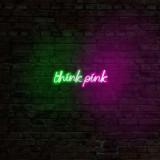 Decoratiune luminoasa LED, Think Pink, Benzi flexibile de neon, DC 12 V, Verde, Neon Graph