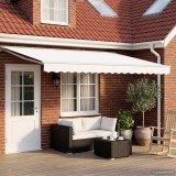 vidaXL Cort electric retractabil Alb 4 &times; 3 m Poliester cu Acoperire PU 3421004