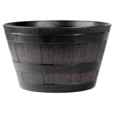 Cumpara ieftin Ghiveci decorativ de flori, rotund, model lemn, teak, 38x28 cm, Strend Pro