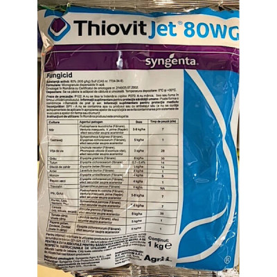 Thiovit Jet 80WG 1 kg, fungicid de contact pe baza de Sulf, Syngenta, fainare (ardei, cais, castraveti, orz, triticale, secara, dovleac, mar, morcov, foto