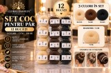 Set coc pentru păr, negru, maro, blond, 7 cm (12 buc.) SM-08