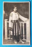 Carte Postala 1920 Romania - fotografie tanara in costum popular zona Tulcea