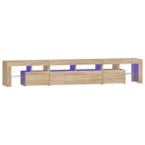 Cumpara ieftin Comoda TV cu lumini LED, stejar sonoma, 230x36,5x40 cm