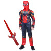 Set costum Iron Spiderman IdeallStore&reg;, New Era, 5-7 ani, rosu si sabie LED 41.5 cm