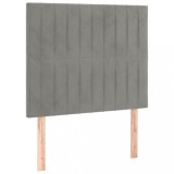 Cumpara ieftin Tablii de pat, 2 buc, gri deschis, 90x5x78/88 cm, catifea