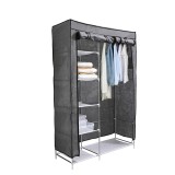 Dulap LGSZ-01 Gri, 170x110x45 cm, Cadru Metalic, Poliester, Usor de Asamblat