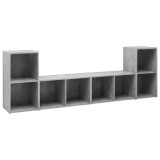 Cumpara ieftin Dulapuri TV 2 buc gri beton, 72x35x36,5 cm lemn prelucrat