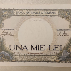 România - 1000 Lei (10 septembrie 1941) filigram împăratul Traian sY.1830