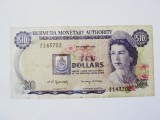 Rara! Bermuda 10 Dollars 1982,bancnota din imagini la cel mai mic pret