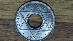 R10 Africa de Vest Britanica - moneda bijuterie coloniala- 1/10 penny 1950 KN - UNC
