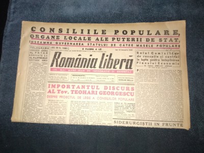 ZIARUL ROMANIA LIBERA 13 IANUARIE 1949 DISCURSUL TEOHARI GEORGESCU foto