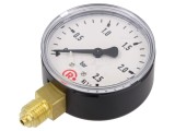 Manometru PNEUMAT 0-2.5 bar, diametru 63mm, carcasa metalica, clasa acuratete 1.6