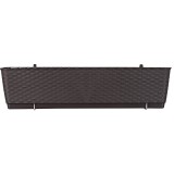 Jardiniera decorativa, Prosperplast, imitatie ratan, suport, maro, 49.2x17.2x17.4 cm, Old