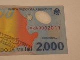 2000 Lei Eclipsa. Serie 2011. Rara. UNC.