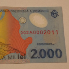 2000 Lei Eclipsa. Serie 2011. Rara. UNC.