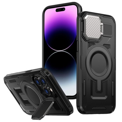 Husa iPhone 14 Pro Max protectie camera Techsuit CamVault MagSafe, negru foto