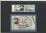 ROMANIA 2019 LP 2255 LP 2255 a MAGELLAN 500 ANI DE LA INCEPUTUL CALATORIEI IN JURUL LUMII SERIE CU VINIETA + COLITA MNH NESTAMPILATE, Nestampilat