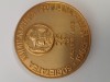 Medalie bronz aurit , SOCIETATEA NUMISMATICA ROMANA , 75 ANI DE ACTIVITATE , 1903 -1978 ,