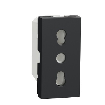 Priza Standard Italian 2P+E OBT 1M Schneider Noua Unica antracit NU302354 foto