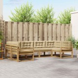 vidaXL Set de canapele de exterior cu pernă 6 pcs Alb și Bej 3386937