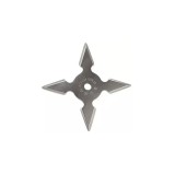 Steluta ninja, stea samurai pentru aruncat la tinta 4 colturi in husa, negre, 8 varfuri, 6 cm, furculita