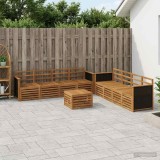 Cumpara ieftin Set de canapele de exterior 9 buc. 8-Locuri natural