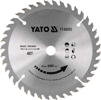 YATO Disc circular pentru lemn 170 x 16 x 2.2 T40 foto