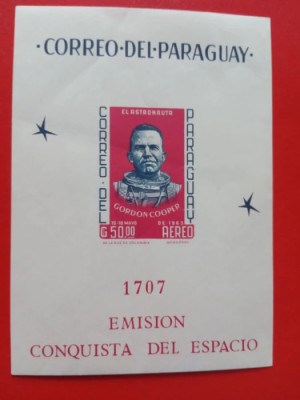 PARAGUAY, SPACE - COLIȚĂ MNH IMPERF. foto