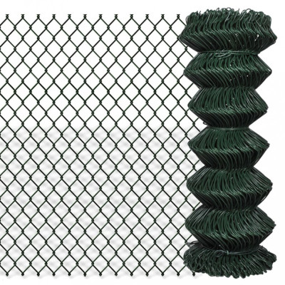 vidaXL Gard de legătură din plasă, verde, 1 x 25 m, oțel foto