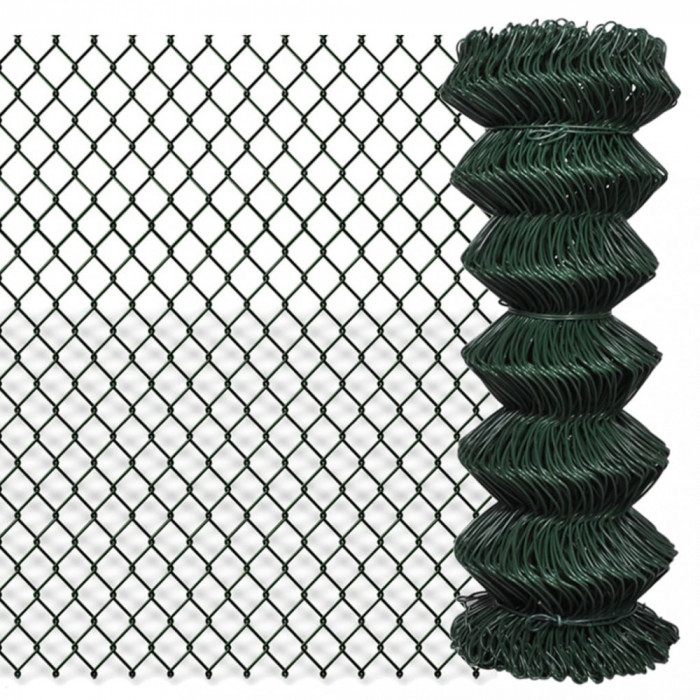 vidaXL Gard de legătură din plasă, verde, 1 x 25 m, oțel