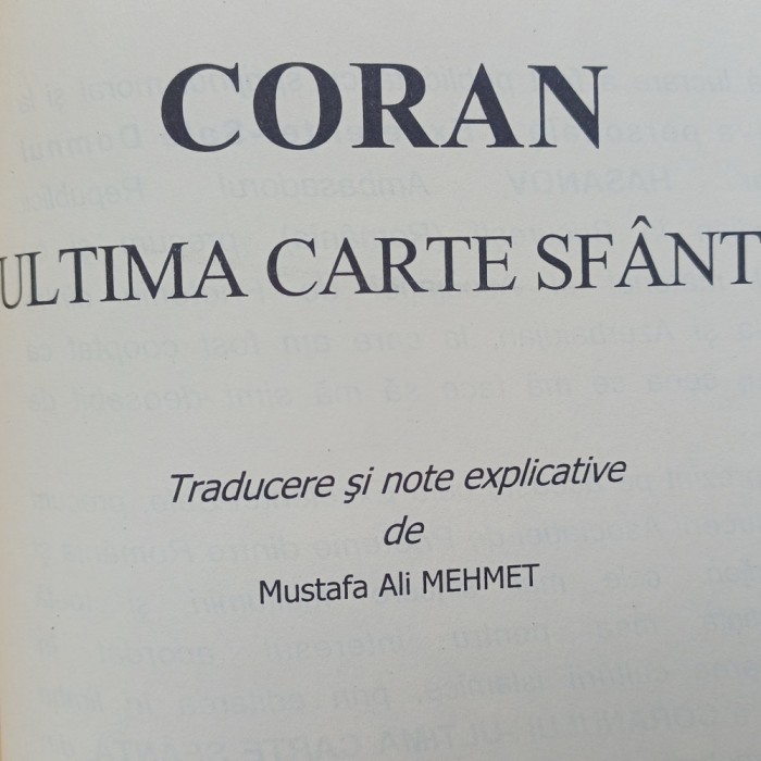 CORANUL.ULTIMA CARTE SF&Acirc;NTA.TRADUCERE DE MUSTAFA ALI MEHMET-2006 R4.