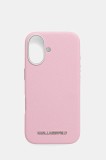 Karl Lagerfeld husă pentru telefon iPhone 16 culoarea roz, KLHMP16SPSAFWMCP