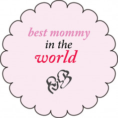 Sticker decorativ, Best mommy in the world, Roz, 60 cm, 7417ST-7