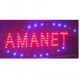 Reclama LED - AMANET - de interior, 48 x 25cm