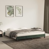 vidaXL Cadru de pat, verde &icirc;nchis, 180 x 200 cm, catifea