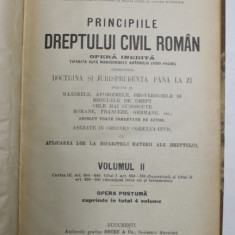 PRINCIPIILE DREPTULUI CIVIL ROMAN de DIMITRIE ALEXANDRESCO , VOLUMUL II , 1926