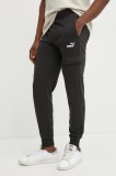 Puma pantaloni de trening barbati, culoarea negru, neted, 682661