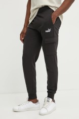 Puma pantaloni de trening barbati, culoarea negru, neted, 682661