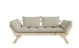 Canapea Extensibila 2 locuri, stofa si cadru lemn de pin, Bebop Natural Linen, l180xA80xH75 cm