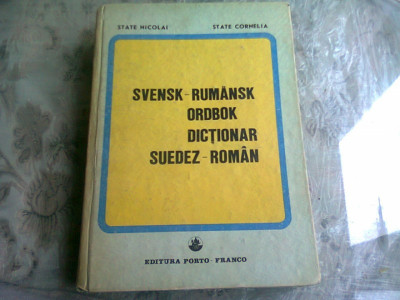 Dictionar Suedez - Roman Svensk - Rumansk ordbok , State Nicolai State Cornelia , 1990 foto