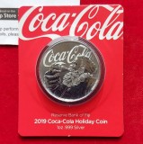 Fiji 1 Dollar 2019 Coca-Cola Holiday Coin 1oz. 99,9% Argint
