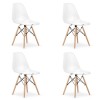 Set 4 scaune stil scandinav, Artool, Osaka, policarbonat, lemn, transparent, 46x52x82 cm