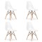 Set 4 scaune stil scandinav, Artool, Osaka, policarbonat, lemn, transparent, 46x52x82 cm