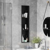 Cumpara ieftin Nisă de Duș Negru 90 x 20 x 9.5 cm Oţel inoxidabil