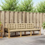 vidaXL Set de canapele de exterior cu pernă 3 pcs Alb și Bej 3388379