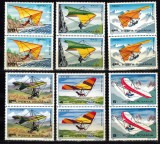 A11 TX5 8 - 1982 - Deltaplanorism - perechi de doua timbre, Aviatie, Nestampilat