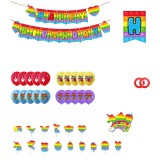 Set 46 piese decoratiuni pentru aniversare, latex, hartie, multicolor